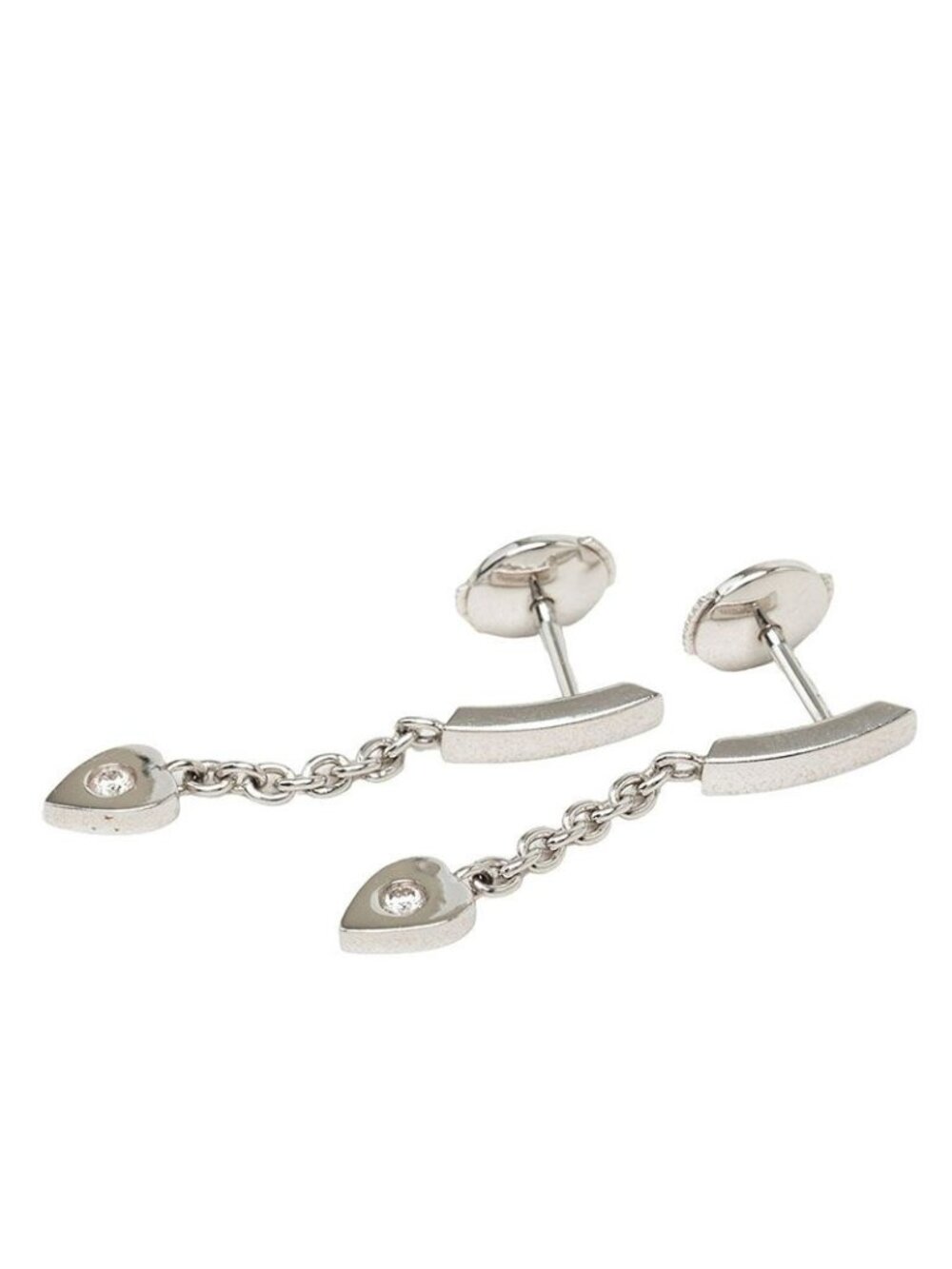 Cartier Mon Amour Swing Stud Earrings 18k White Gold Diamond